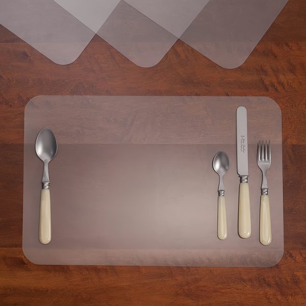 Transparent Square PP Placemat Easy Clean Mat for Refrigerator /Outdoor Picnic/Chopping