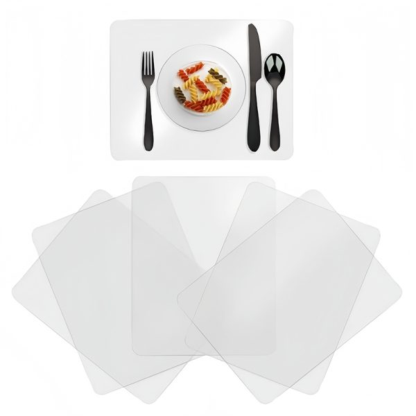 Transparent Square PP Placemat Easy Clean Mat for Refrigerator /Outdoor Picnic/Chopping