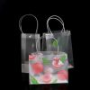 Customized PP Portable Frosted Bag with Plastic Handle Transparent PP Handbag for Gift Shopping