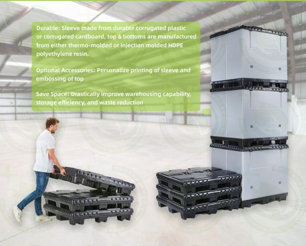 20260515_090527_024 Collapsible Pallet Sleeve Box, Heavy-Duty Lightweight PP Honeycomb Board, Reusable Waterproof Storage & Turnover Container