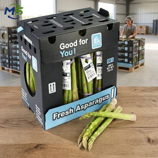 Heavy Duty PP Hollow Plastic Box for Fruit and Vegetable Logistics, FDA Certified EU FCM Compliant Stackable Storage Crate