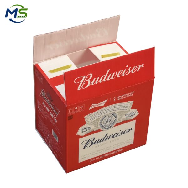 1 Custom Size Printed PP Hollow Sheet Beer Packaging Crate Eco Reusable Corflute Box for Beer Wine Export Transportation