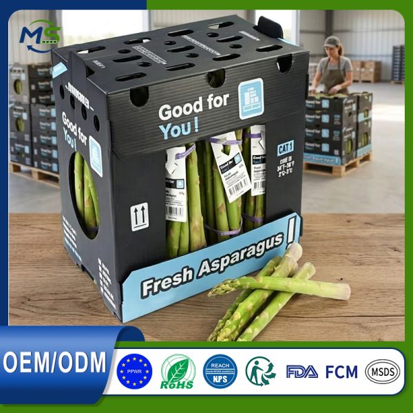 21 Food Safe FCM Standard PP Hollow Board Box Anti-Fall For Fresh Fruit Vegetable Distribution