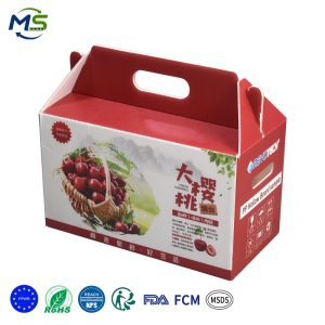 3 拷贝 Eco Reusable Corflute Fruit Carry Box With Handle Waterproof PP Hollow Sheet Cherry Gift Packaging Carton