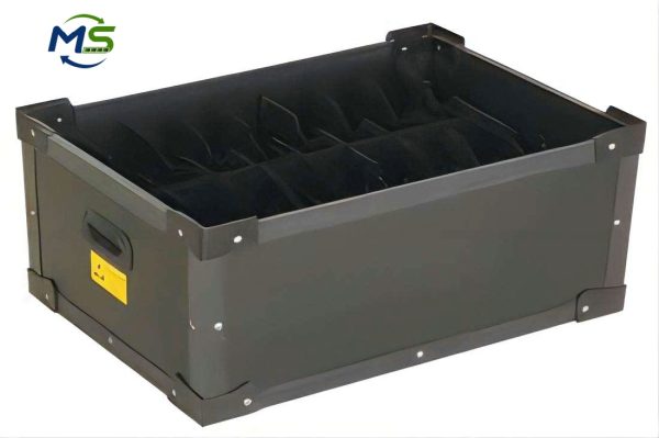 ESD PP container (4) ESD Conductive PP Turnover Container for Battery Module Assembly Operations