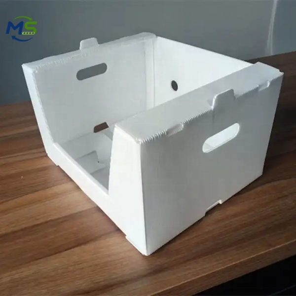 Warehouse picking box (4) Stackable White Polypropylene (PP) Plastic Box, Open Front Hollow Board Picking Bin for Warehouse & Distribution Use