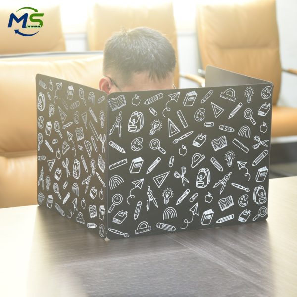 围板防考试作弊- (13) Printed PP Hollow Sheet Study Screen Desk Divider for Schools Libraries and Offices
