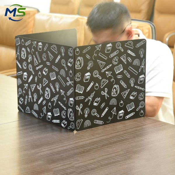 围板防考试作弊- (7) Printed PP Hollow Sheet Study Screen Desk Divider for Schools Libraries and Offices