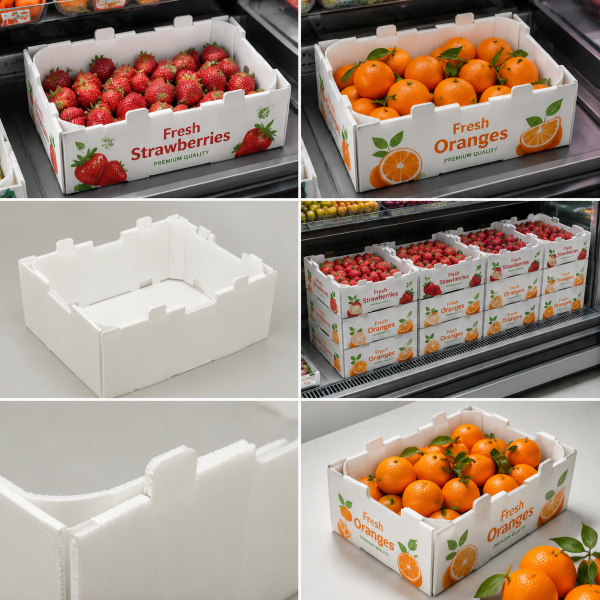 ChatGPT Image 2026年6月24日 14_13_42 Reusable PP Corrugated Plastic Strawberry Crate Waterproof Stackable Harvest Box for Farm Picking and Cold Chain Transport