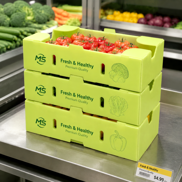 PP Corrugated Plastic Meat Crate Food Grade Waterproof Storage Box for Beef Processing and Cold Chain Transport