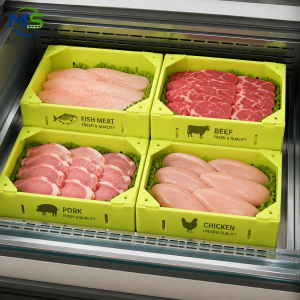 ChatGPT Image 2026年6月25日 16_01_09 PP Corrugated Plastic Meat Crate Food Grade Waterproof Storage Box for Beef Processing and Cold Chain Transport