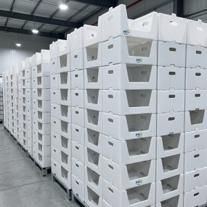 PP Corrugated Picking Box (2) Stackable White Polypropylene (PP) Plastic Box, Open Front Hollow Board Picking Bin for Warehouse & Distribution Use