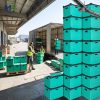 Durable Reinforced Edge PP Hollow Board Circulation Box Stackable Green Plastic Transit Crate for Warehouse & Truck Delivery