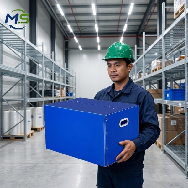 PP Corrugated Turnover Box (5) Eco Friendly PP Hollow Transport Box with Reinforced Structure for Factory Supply Chain Storage