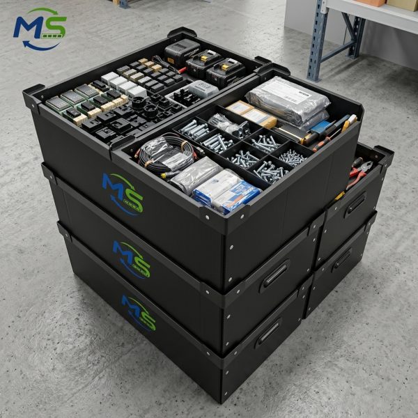 PP Corrugated Turnover Box Divided PP Hollow Plastic Anti-Static Circulation Box Corrugated Crate for Factory Hardware & Electronic Components