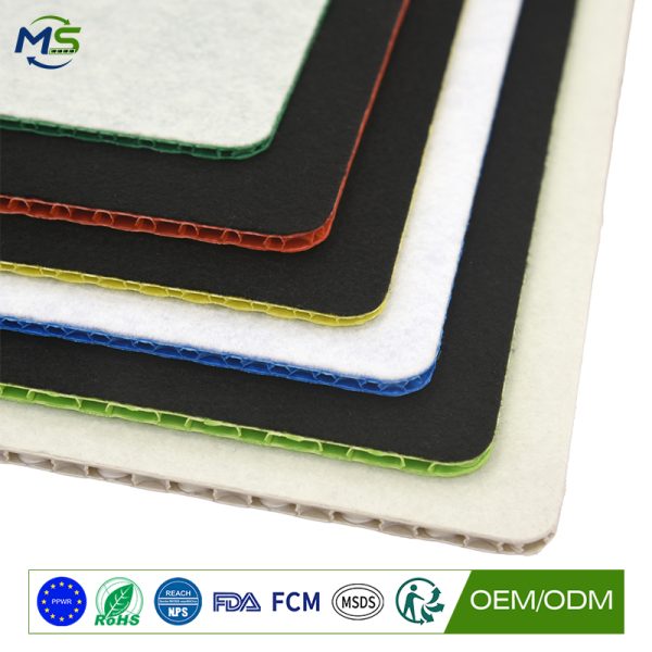 Custom PP Honeycomb Protection Board with Felt Backing for Construction Surface Protection