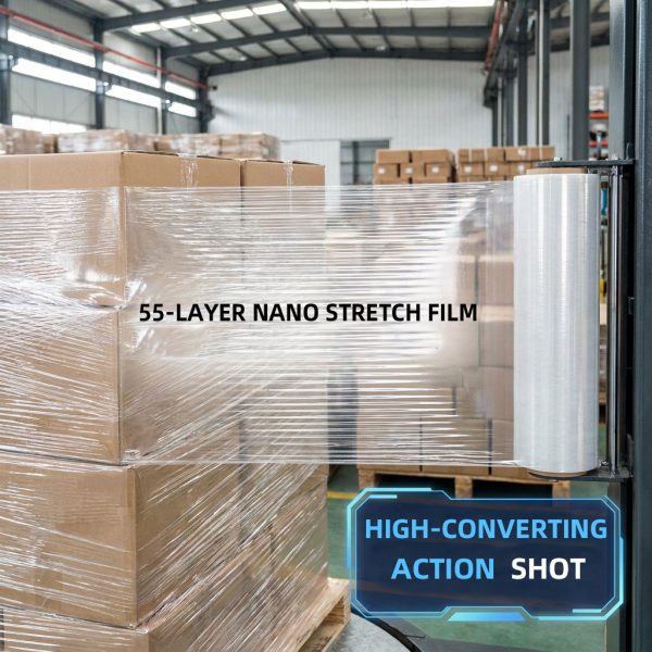 H7c8cf7b6831d45a6a214d6cea9df5e20M 55-Layer Nano High Transparency LLDPE Machine Stretch Film for Industrial Pallet Wrapping Packaging
