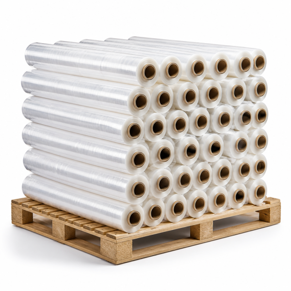 H9d20d4724b524d9983e91e05819ca7e4F High Tensile Strength LLDPE Stretch Wrap Film for Automatic Pallet Wrapping Machines and Logistics Packaging