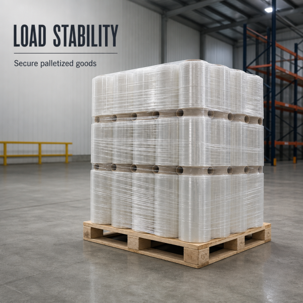 Hb057ae48acf44c478d2e39c683f2cb535 High Performance LLDPE Machine Stretch Film with Strong Cling and Tear Resistance for Warehouse Packaging