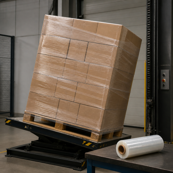 He3189a146b174af7bad6bb65034a938cF Heavy Duty LLDPE Pallet Stretch Film with High Tensile Strength for Transportation and Export Packaging